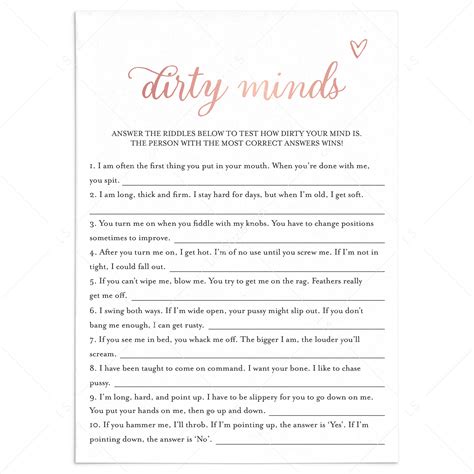 dirty minds game review|printable dirty mind games.